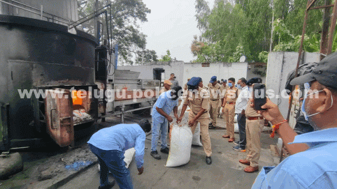 పట్టుబడిన గంజాయిని ధ్వంసం చేసిన పోలీసులు